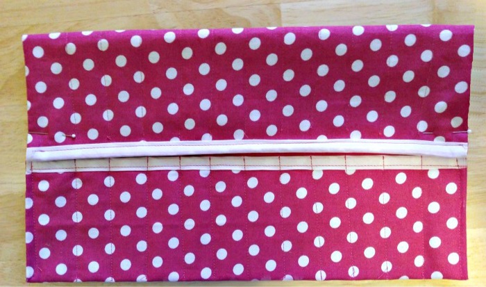 Stitching the top flap