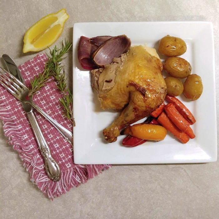 Serving of Pot roast chicken recipe