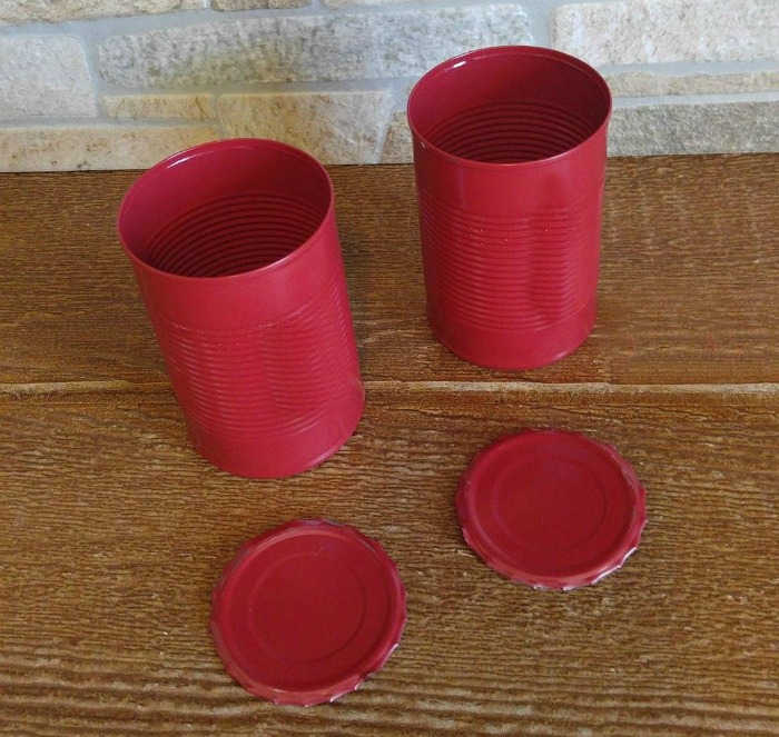 Spray the aluminum cans