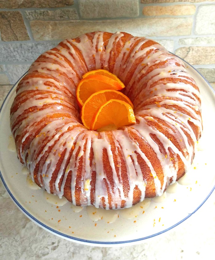 orange bundt cake with orange glaze