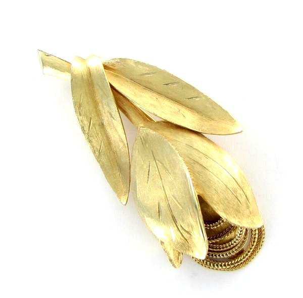 Kramer brushed gold tone pin with mesh inserts