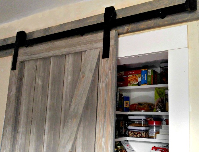 Sliding barn door for our pantry