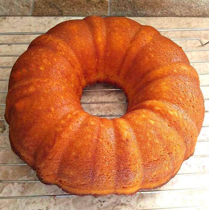 Fresh baked orange bundt cake