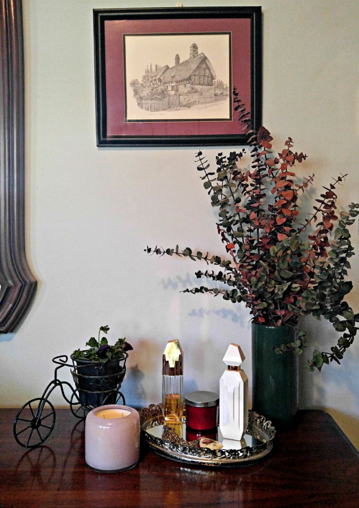 The bedroom is my favorite place to display candles. They add subdued lighting and a cozy, romantic feel to the room.