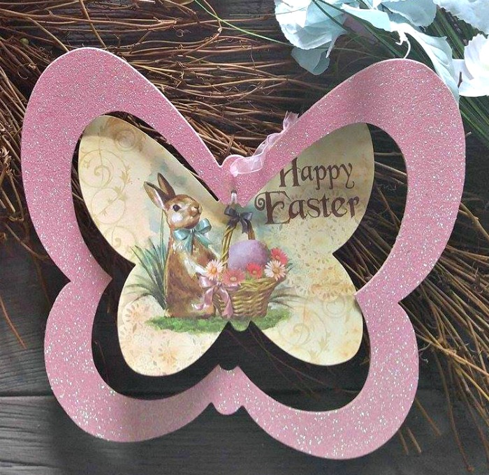 This pretty Peter Rabbit style sign will go at the top of my door swag