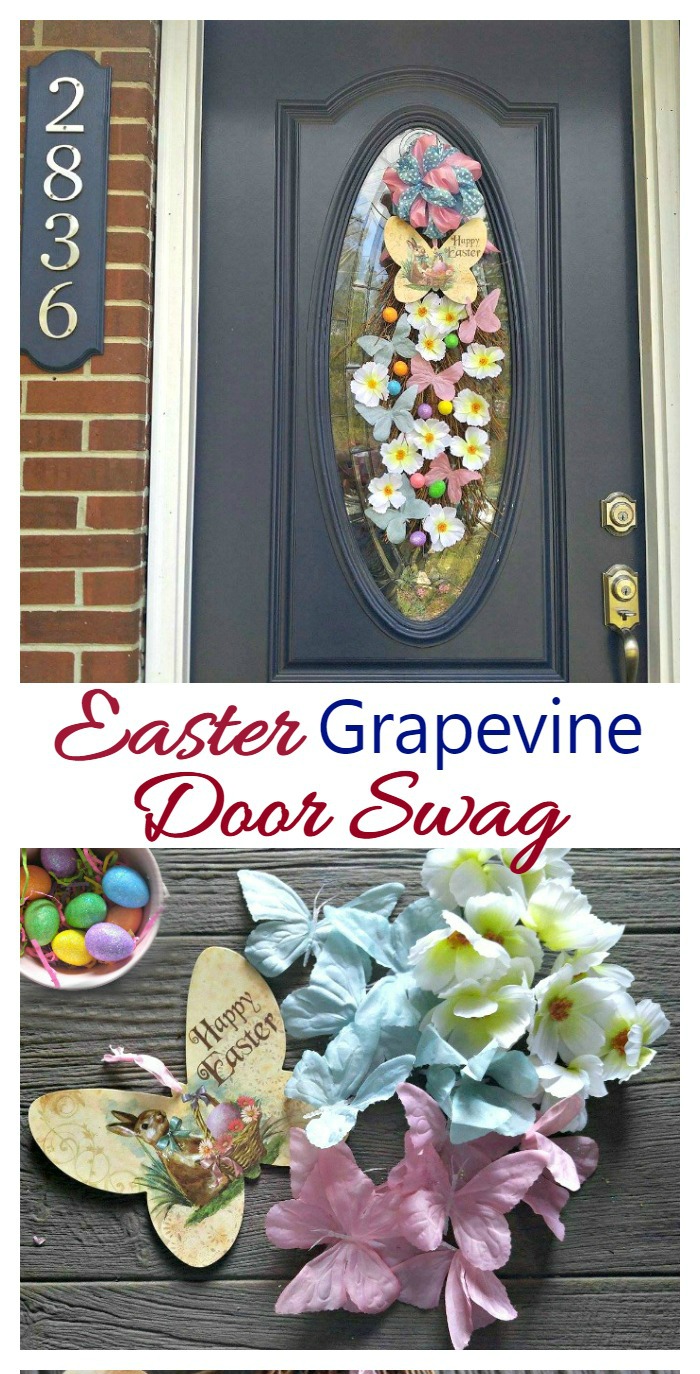 Easter grapevine door swag