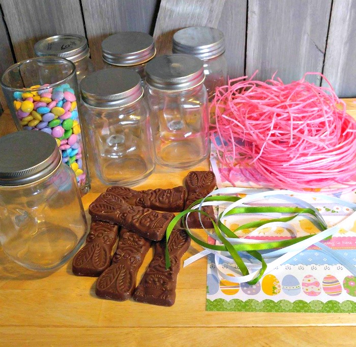 Supplies for the Mason Jar Easter Bunny Treats
