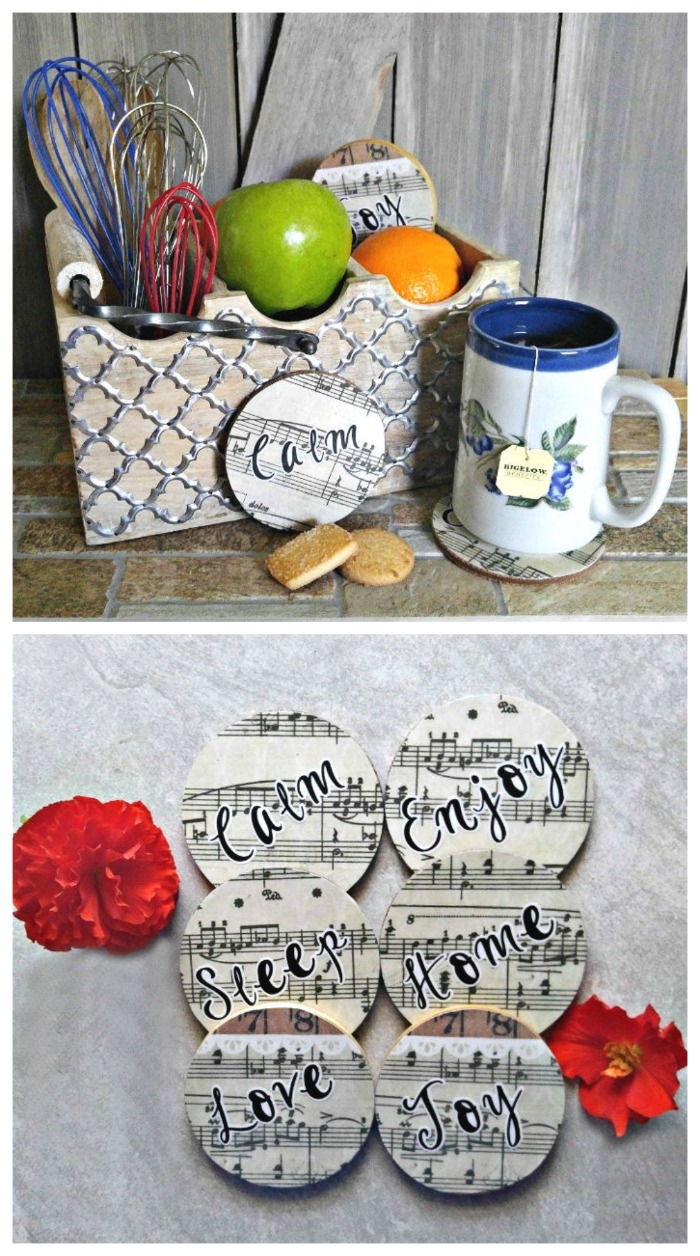 DIY Sheet Music Coasters