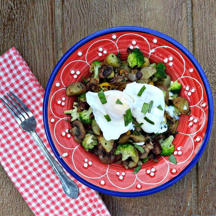 Add some poached eggs to the breakfast hash browns