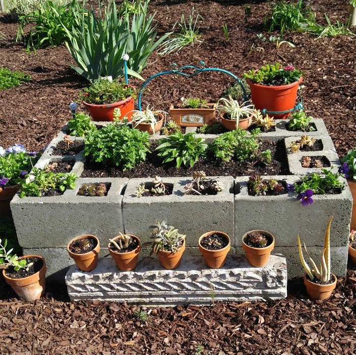 Cement Blocks Raised Garden Bed