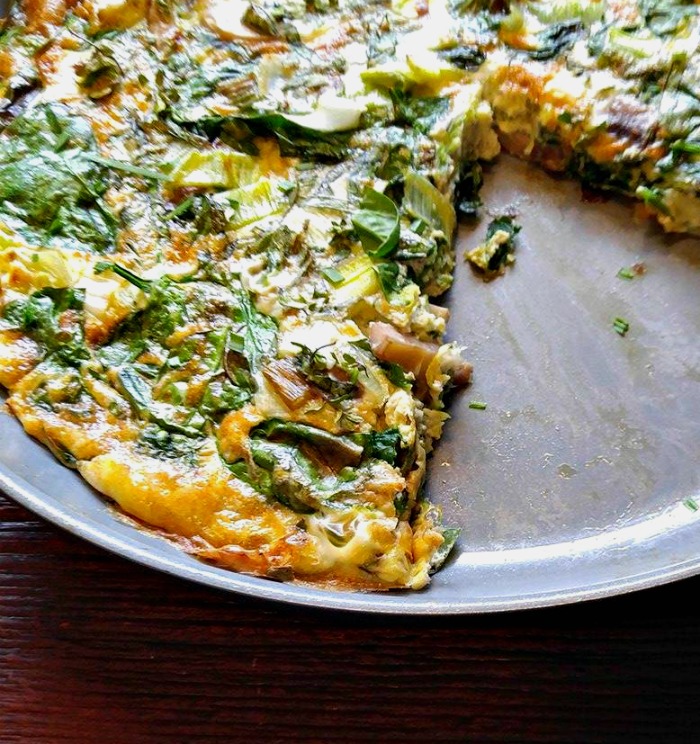 This spinach frittata makes a huge portion