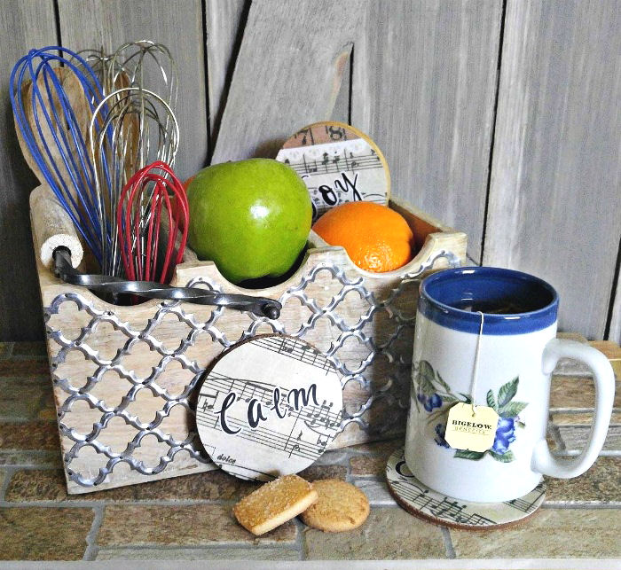 Bigelow tea and DIY Music Sheet Coasters