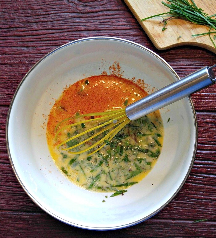 Eggs, herbs, spices and coconut milk
