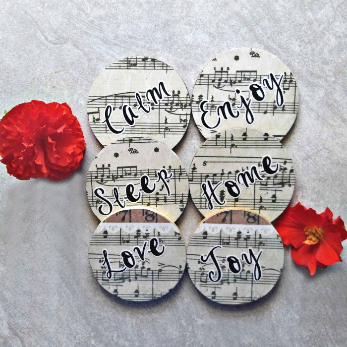 DIY Music Sheet Coasters – Perfect for That Special Cup of Tea