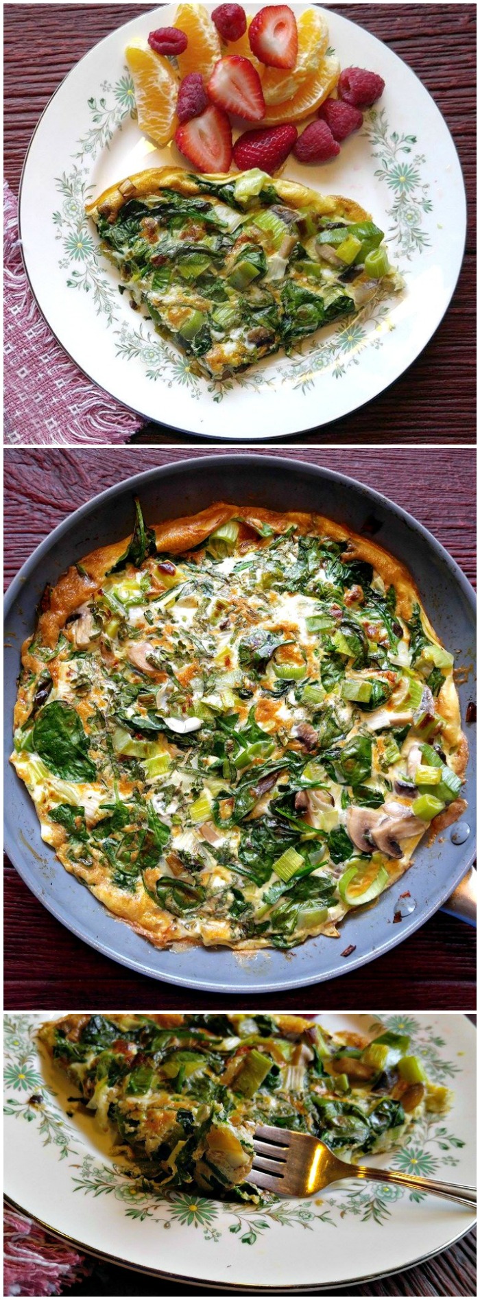 Delicious spinach frittata is a perfect low carb breakfast
