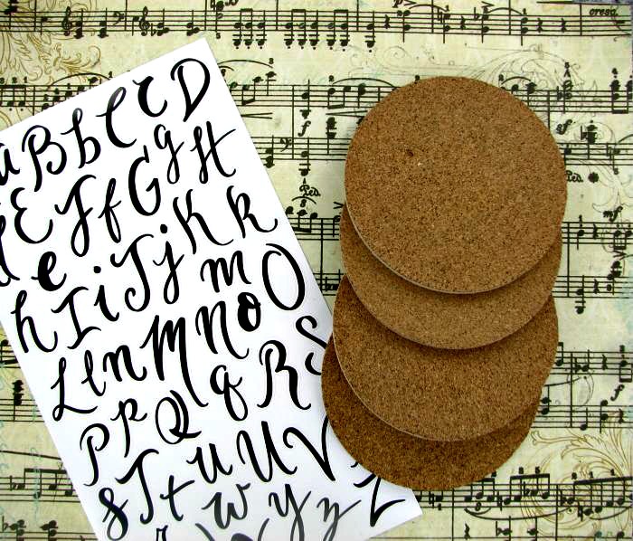 Supplies for music sheet coasters