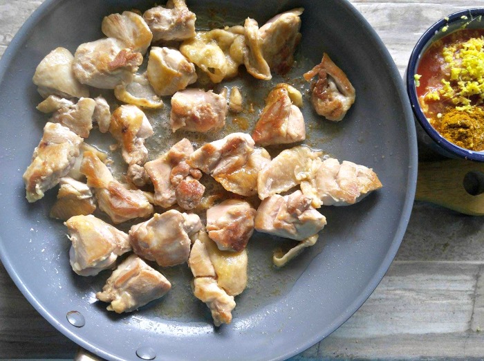 Browning chicken thighs in coconut oil