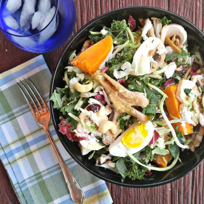 Hearty Chicken Sunflower Kale Salad