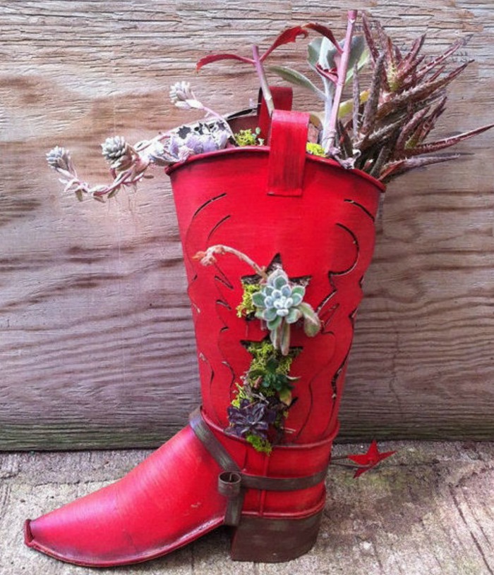 Cowboy boot succulent planter Succulent cowboy boot planter