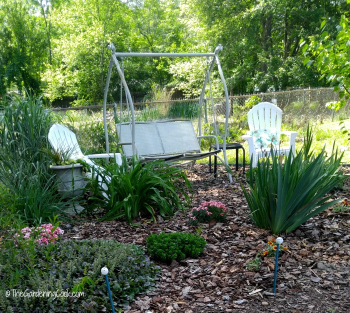 Swing and Adirondack chairs