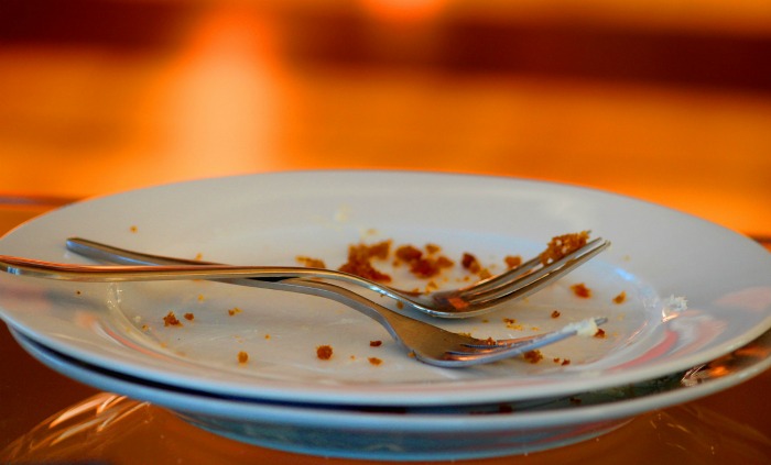crumbs on a plate attract ants