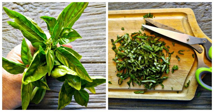 Fresh basil adds home grown flavor