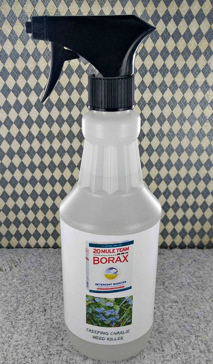 Bottle of weed killer containing Borax