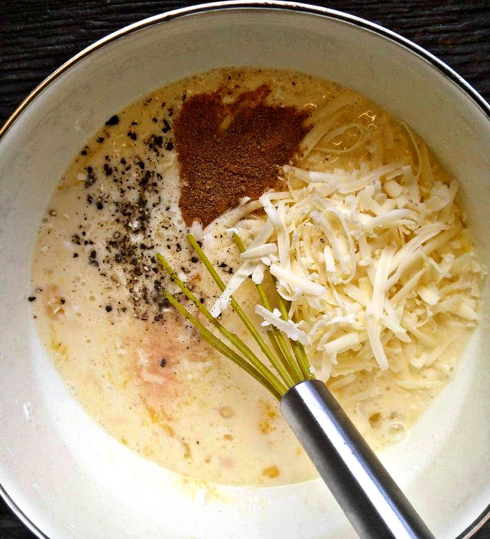 Add seasonings and cheese