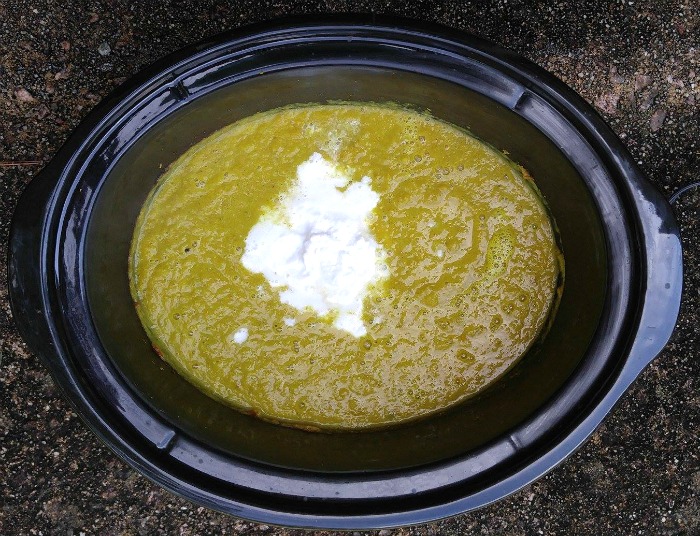 Coconut cream in soup