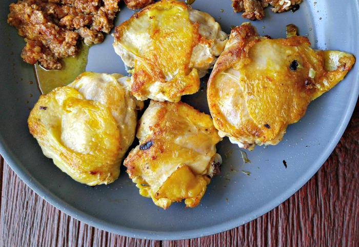 Brown the chicken pieces in oil