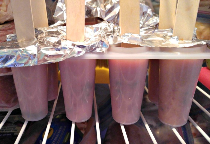 Freezing watermelon pops