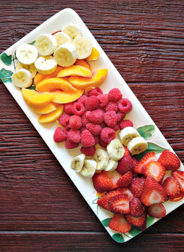 Platter of cut up fruit