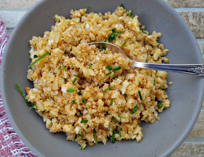 Tasting cauliflower rice