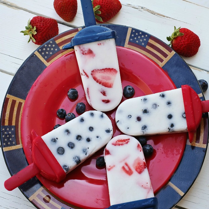 Red white and blue popsicles