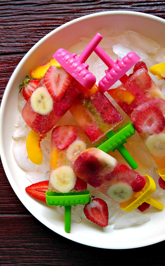 Champagne popsicles on ice