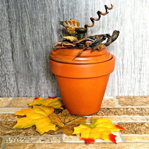 Finished clay pot pumpkin