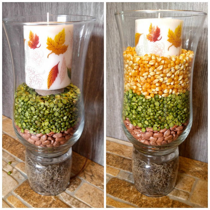 Adding the layers of beans and seeds