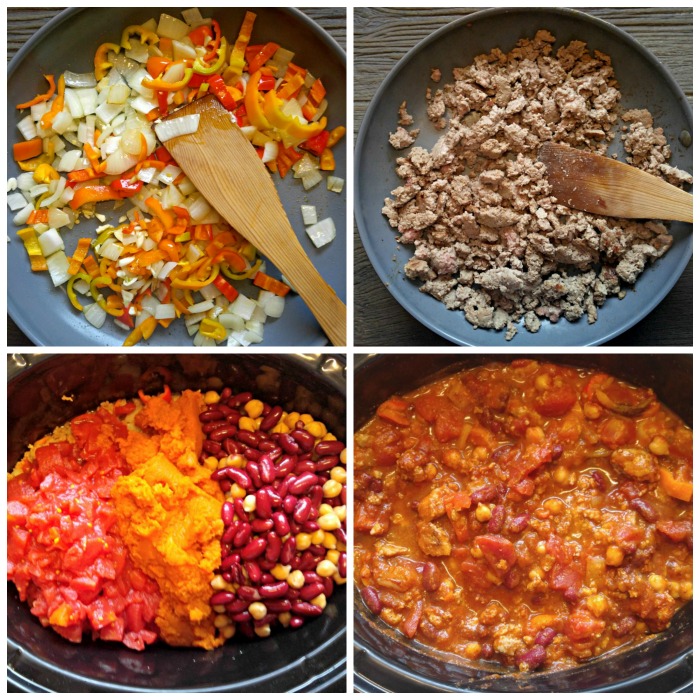 Making pumpkin chili