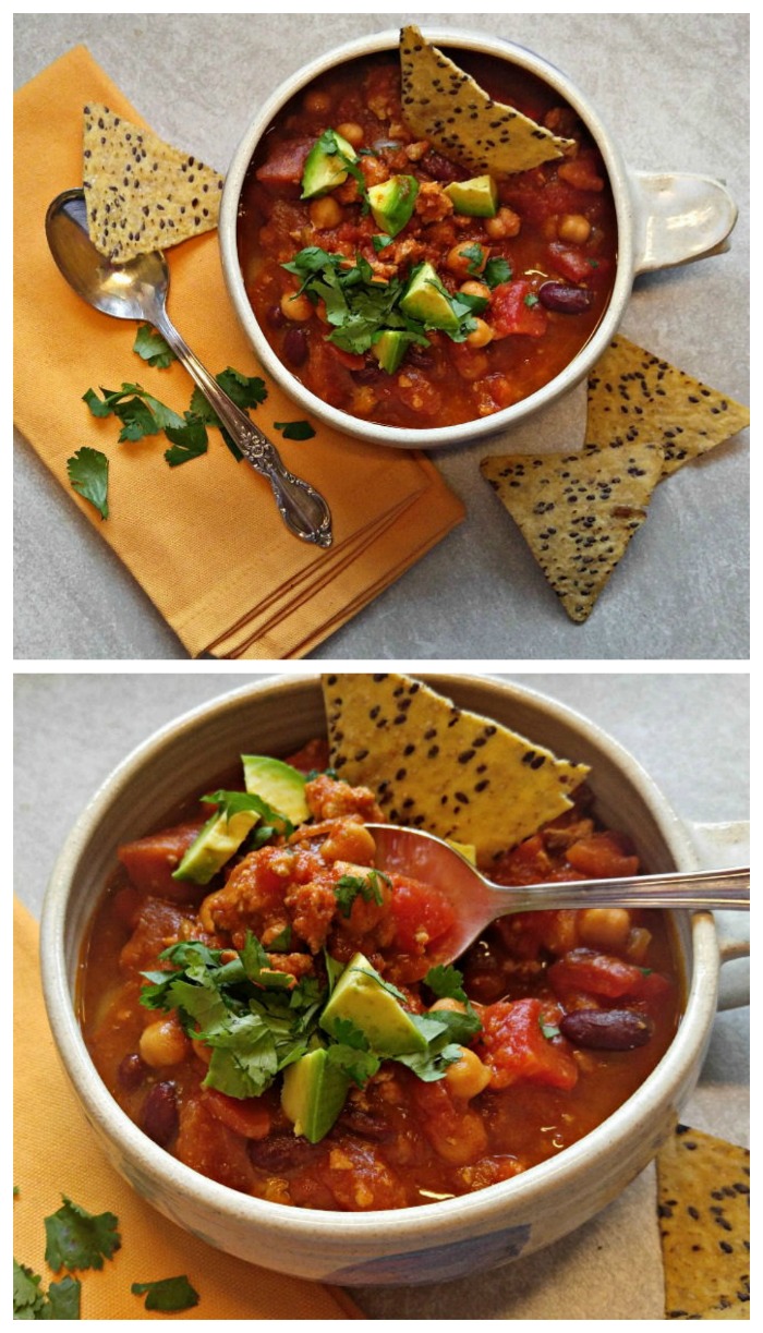 Making pumpkin chili for fall