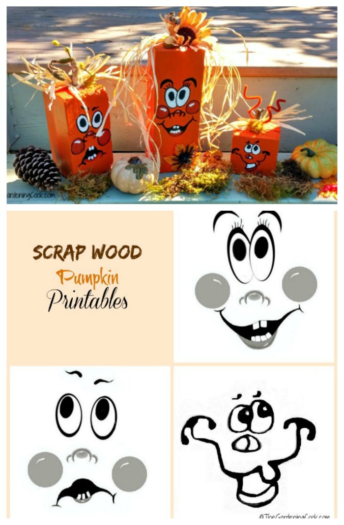 Use reclaimed wood and my printable to make these adorable scrap wood pumpkins #autumn #pumpkintime