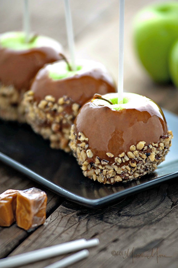 What is better than a crisp apple covered in caramel and nuts?