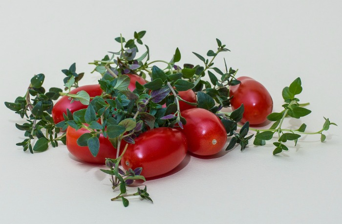 tomatoes and fresh herbs