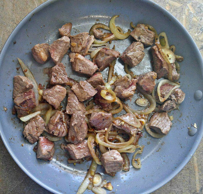 Cooking Beef and onions