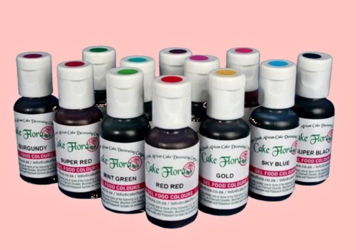 Gel paste food coloring in bottles.