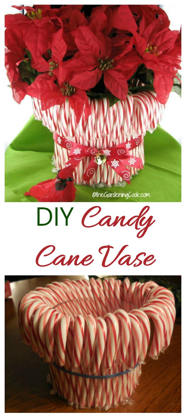 Make a DIY holiday vase for Christmas using candy canes
