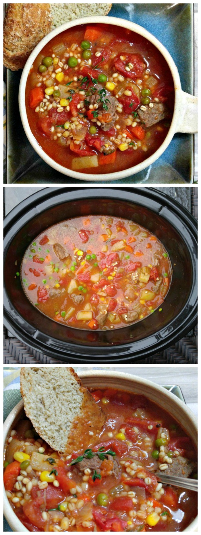 This Vegetable beef barley soup is the perfect comfort food for a cold winter night. It is a hearty winter meal that you will want seconds of! #barleysoup #vegetablesoup
