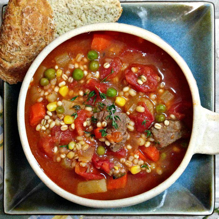 Vegetable Beef Barley Soup – (Slow Cooker) – Hearty Winter Meal