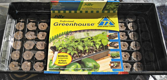 Jiffy peat pellet greenhouse