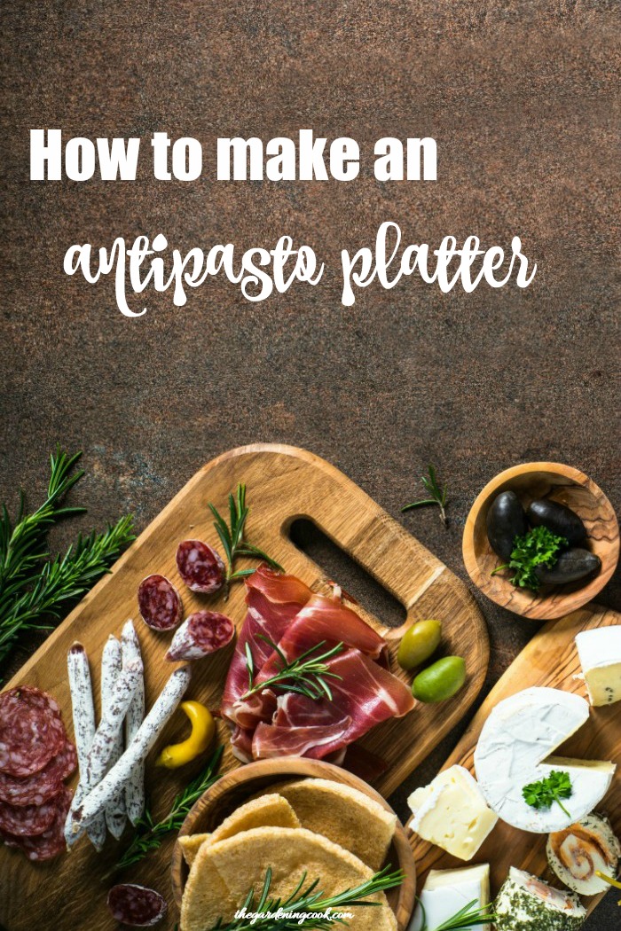 Tray of slice meat and cheese with text reading "how to make an antipasto platter."