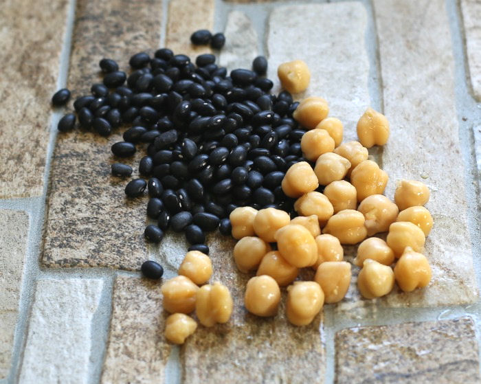 Black beans and chick peas are a good source of plant based protein.